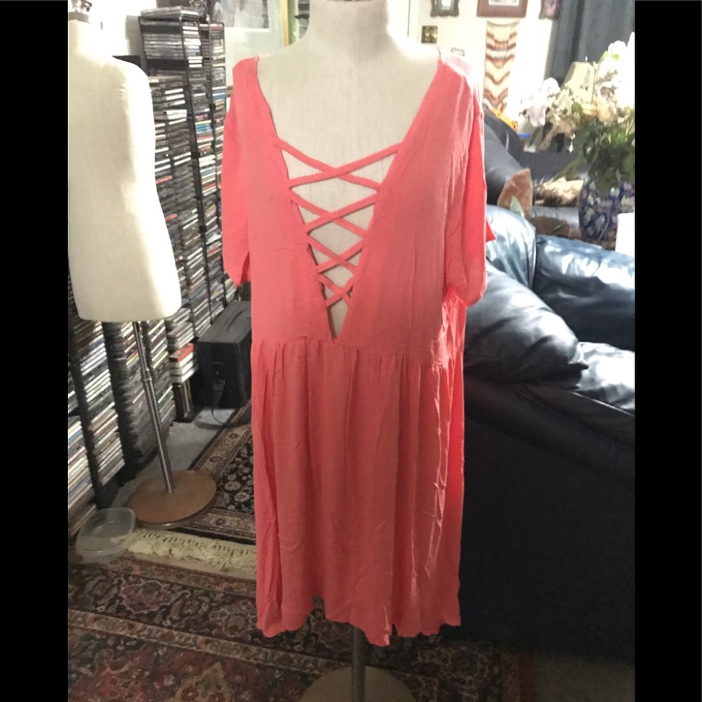 NWT Meaneor women’s top/summer dress‎ (coral)sz.s